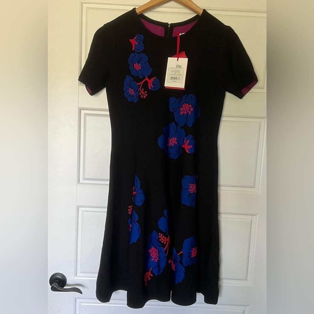 Carolina Herrera Intarsia Knit Floral Midi Dress NWT size large